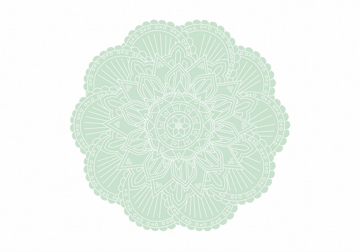 ABSTRACT GREEN MANDALA Poster och Canvastavla