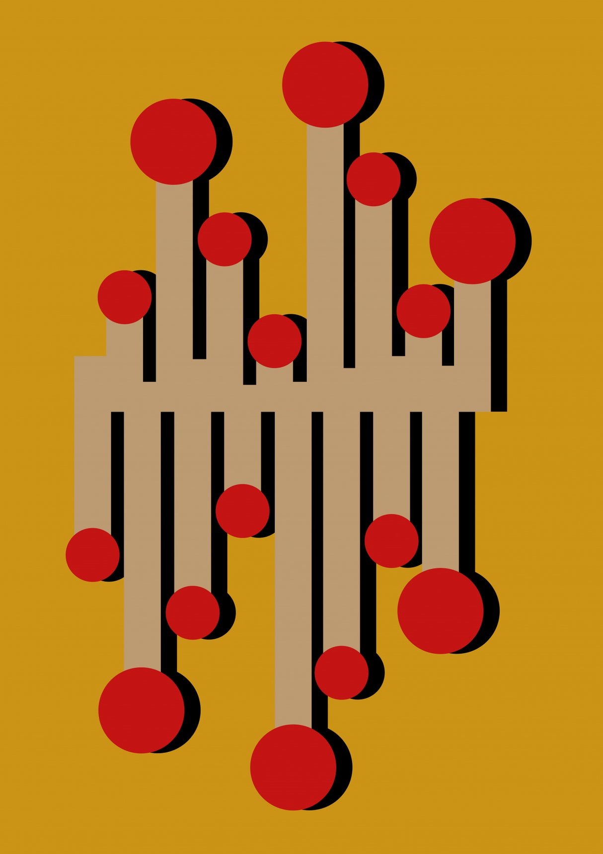 The 1968 Telephonist Mustard Poster och Canvastavla