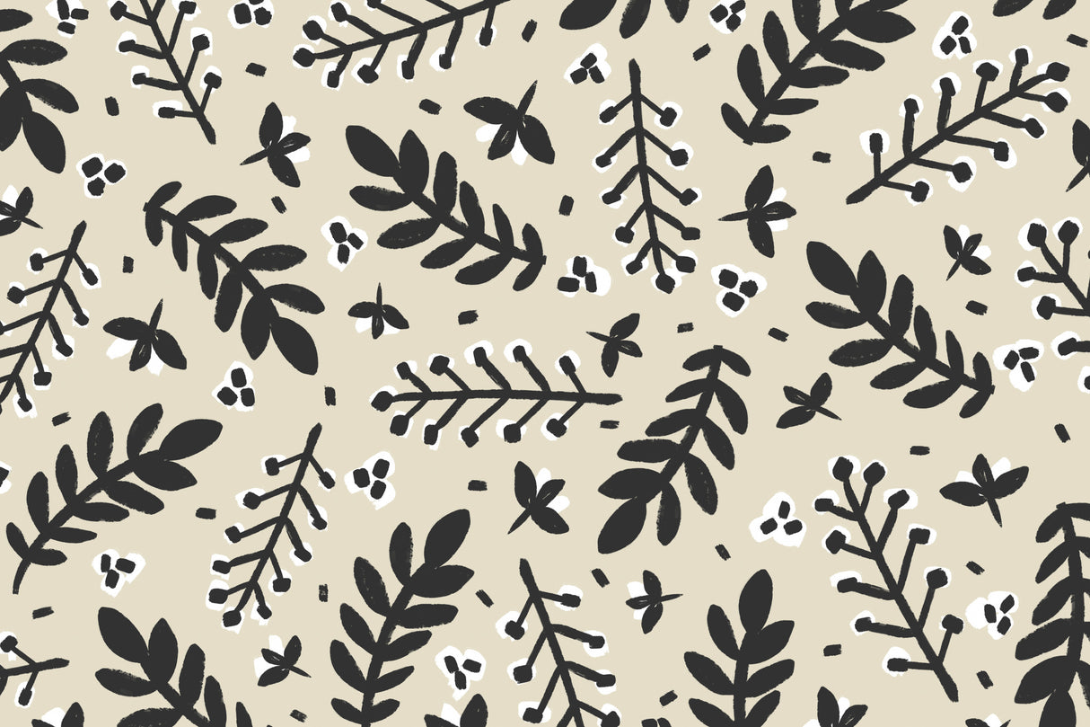 Branches on Beige Background Square Poster och Canvastavla