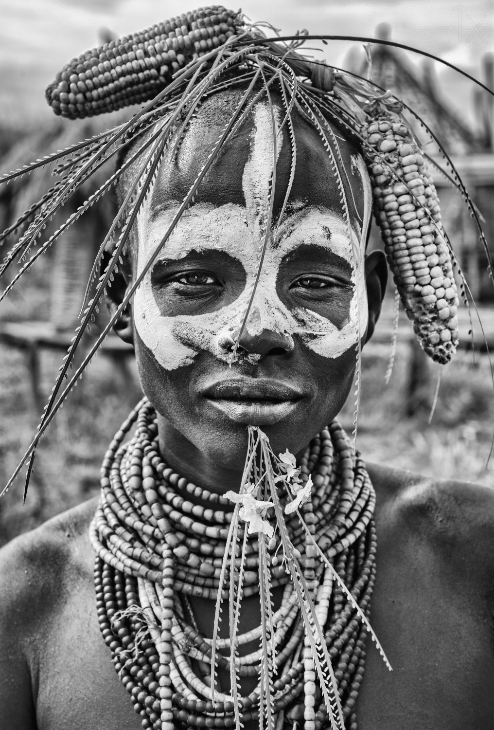 A woman of the Karo tribe (Omo Valley-Ethiopia). Poster och Canvastavla