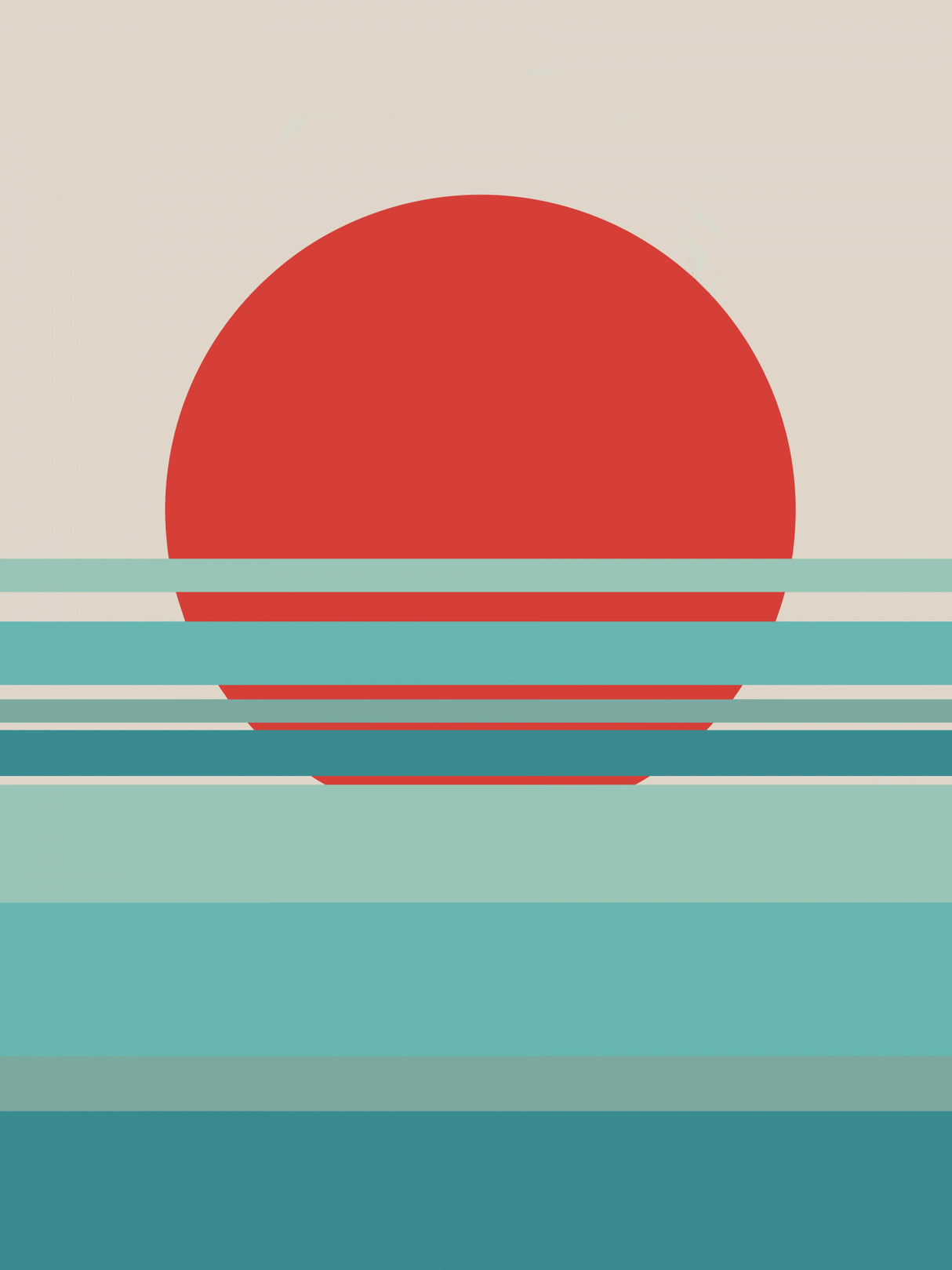Calm Linear Sea Poster och Canvastavla