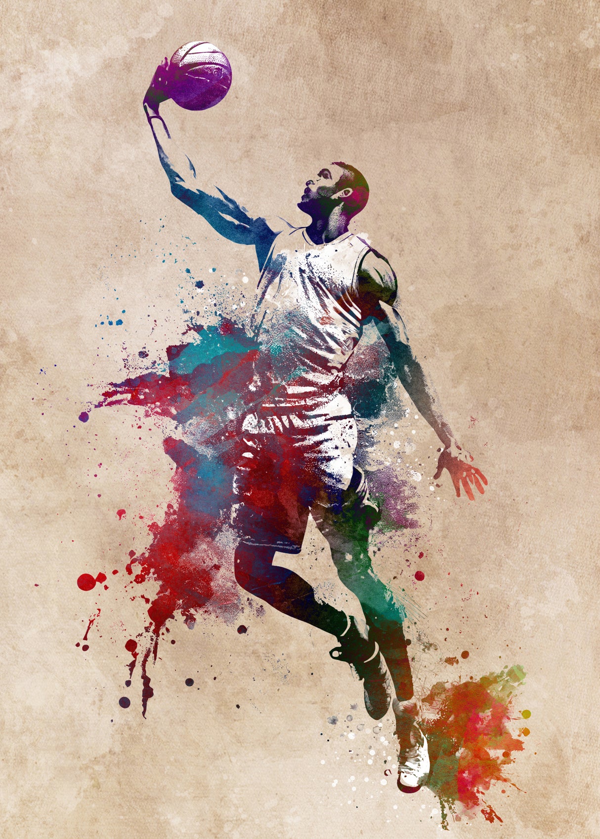 Basketball Sport Art 13 Poster och Canvastavla