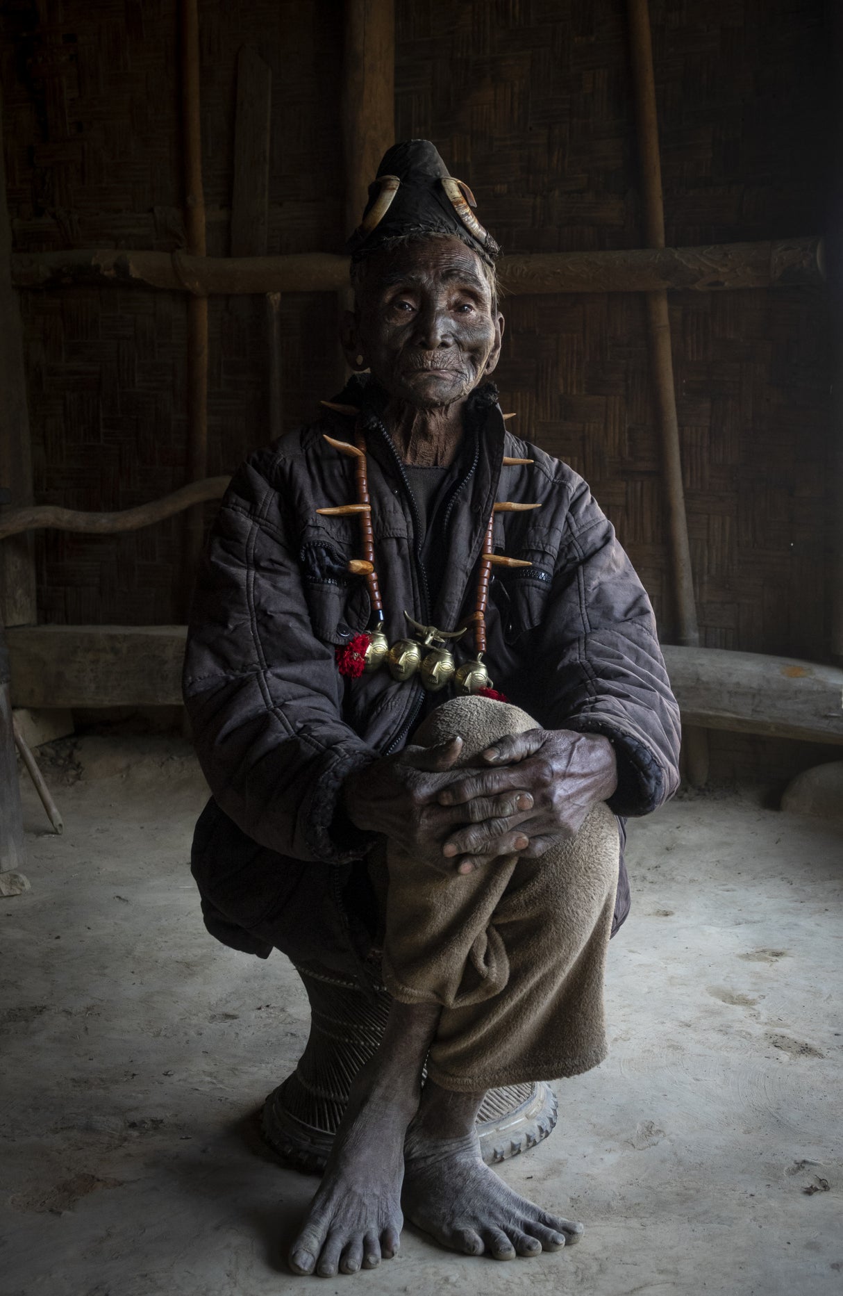 Konyak elder at Nagaland, India Poster och Canvastavla