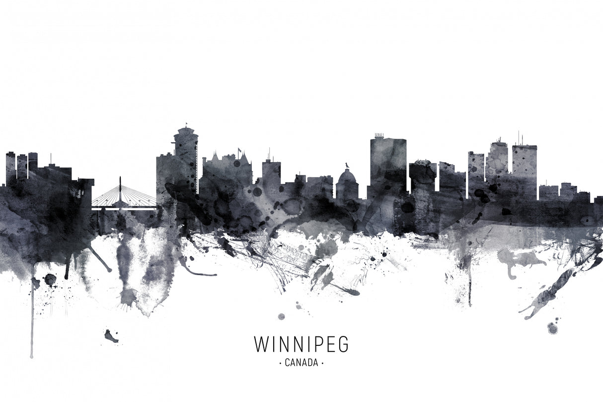 Winnipeg Canada Skyline Poster och Canvastavla