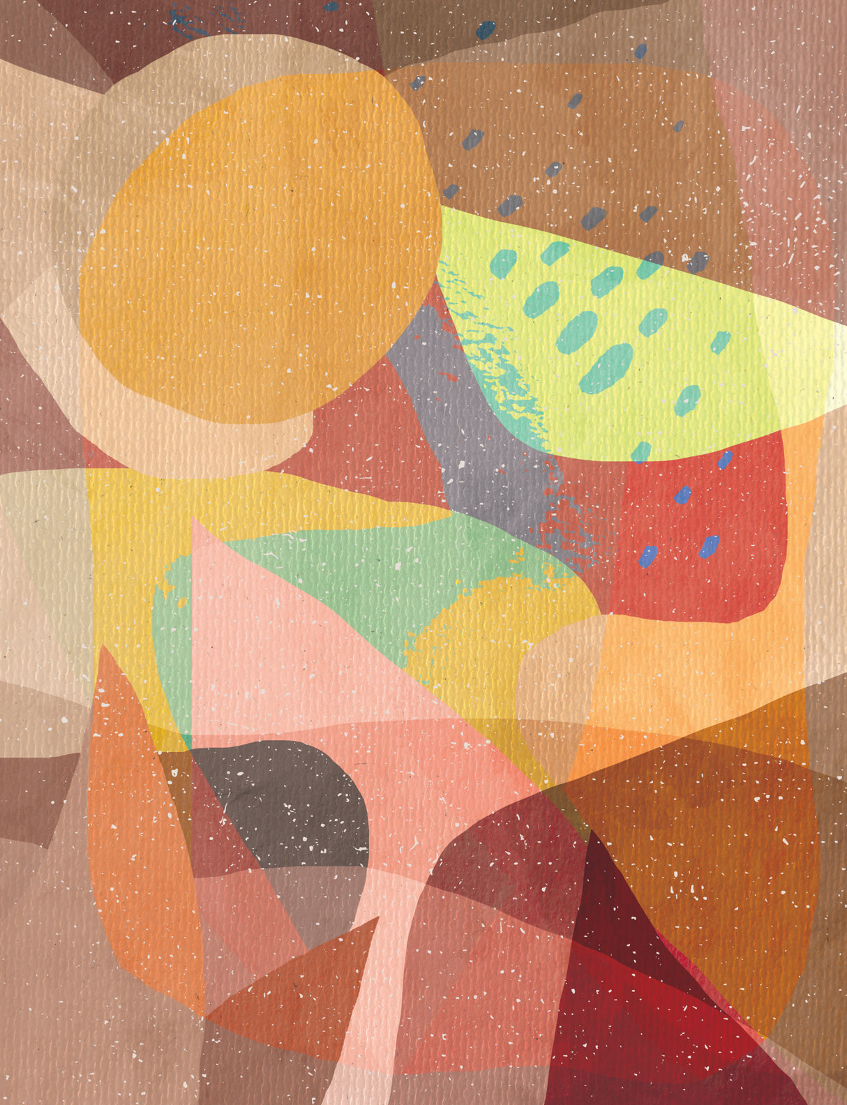 Pastel Shapes & Watermelon Poster och Canvastavla