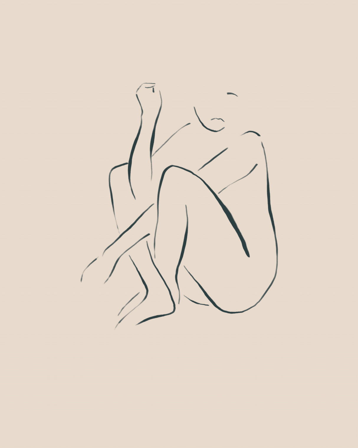 Sitting and Thinking Poster och Canvastavla