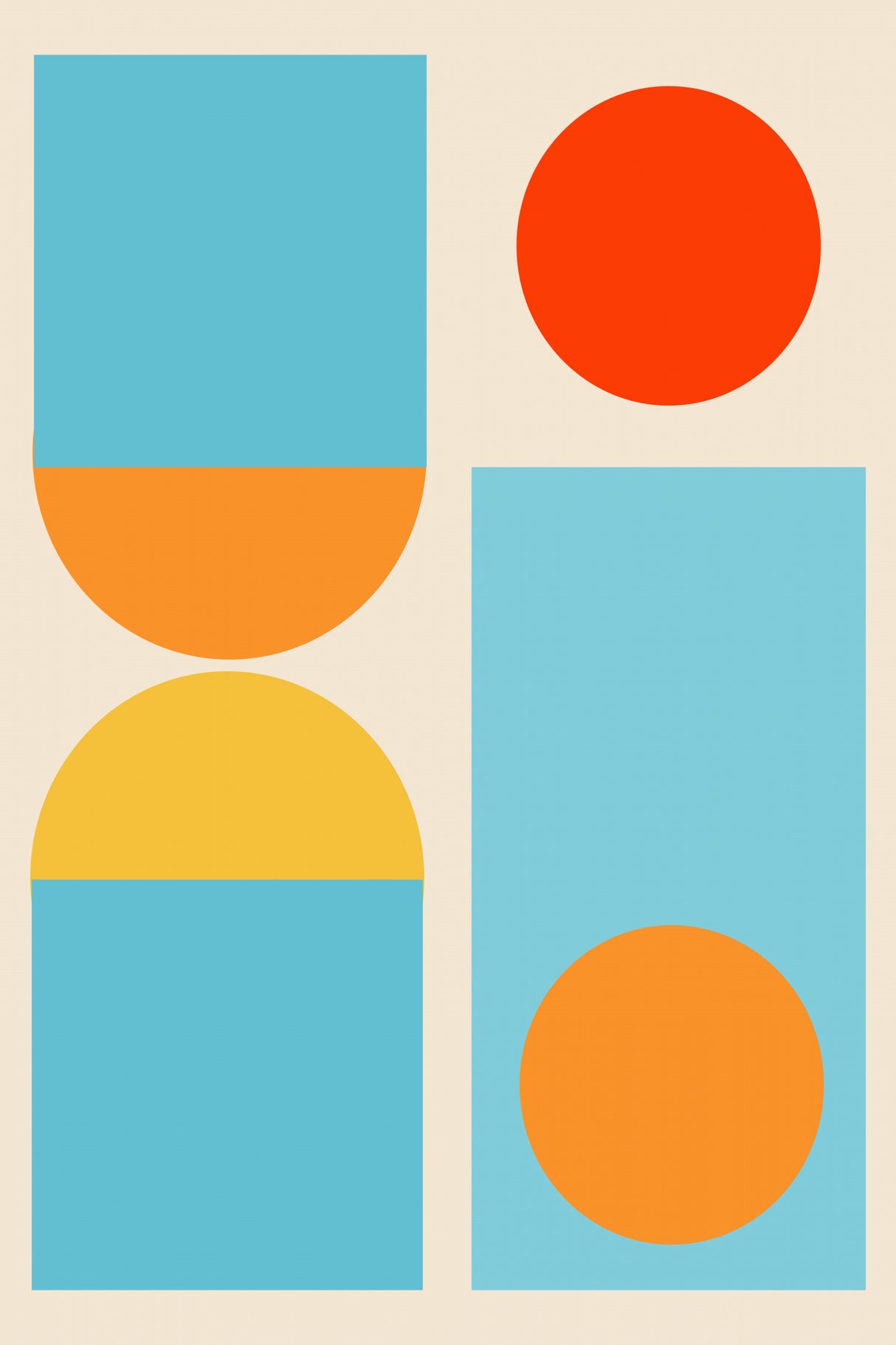 Bright Minimal Shapes Series #4 Poster och Canvastavla