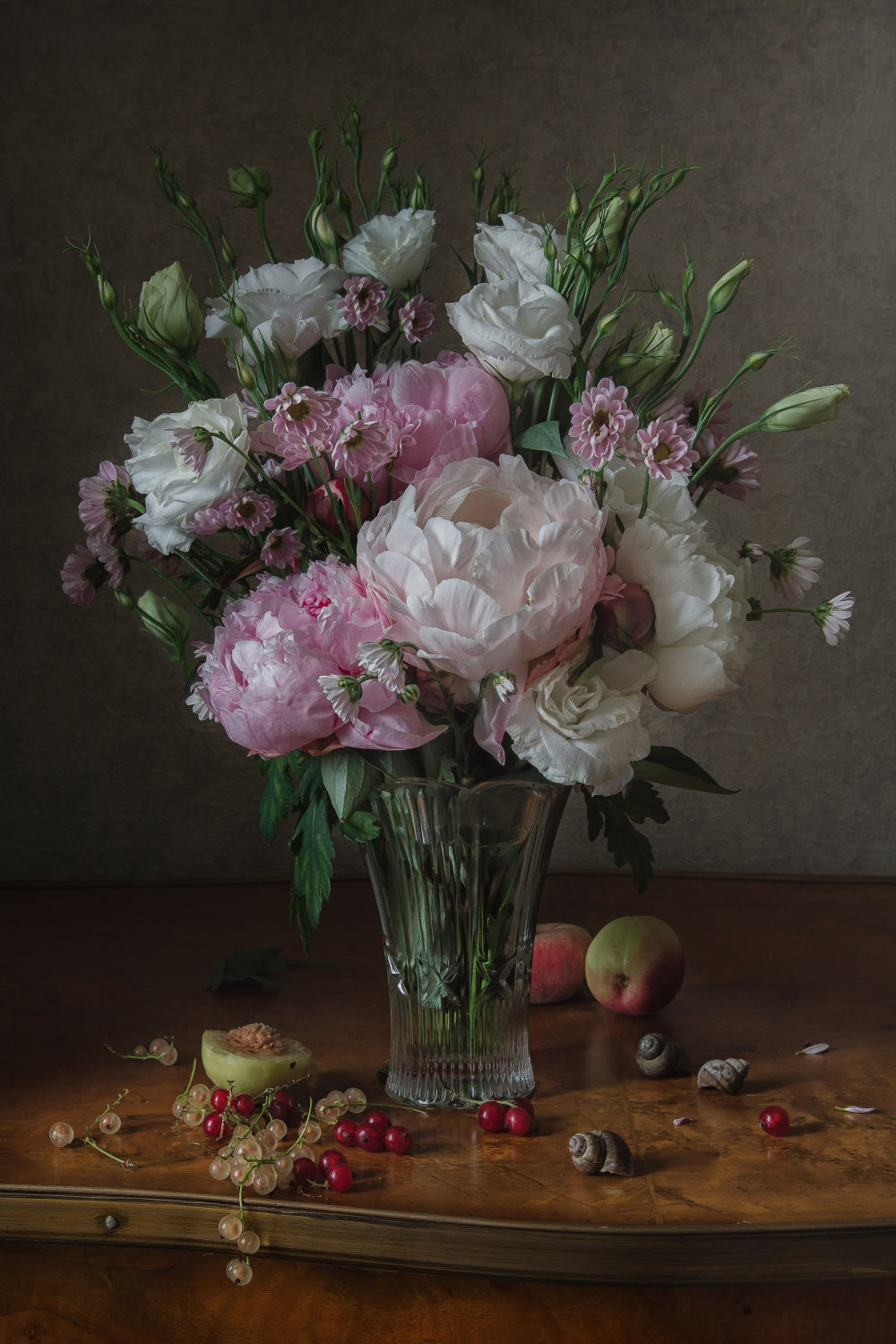 Peonies and eustoma Poster och Canvastavla
