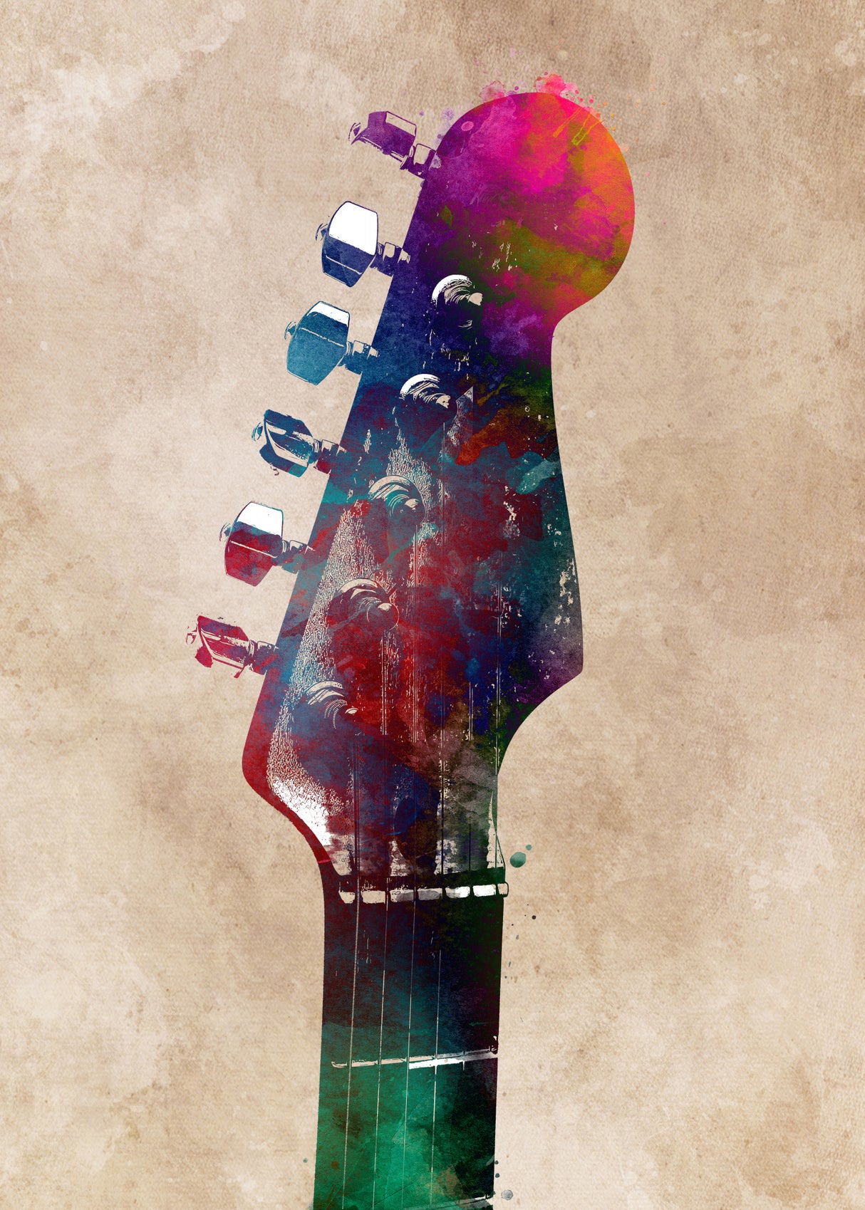 Guitar music art 16 Poster och Canvastavla