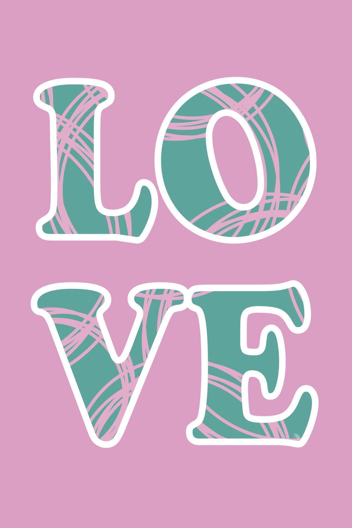Pink Love Poster och Canvastavla