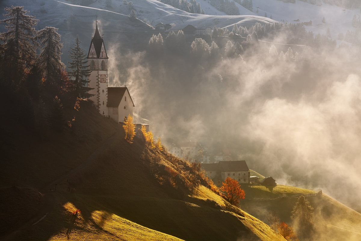 Morning in alpine valley Poster och Canvastavla