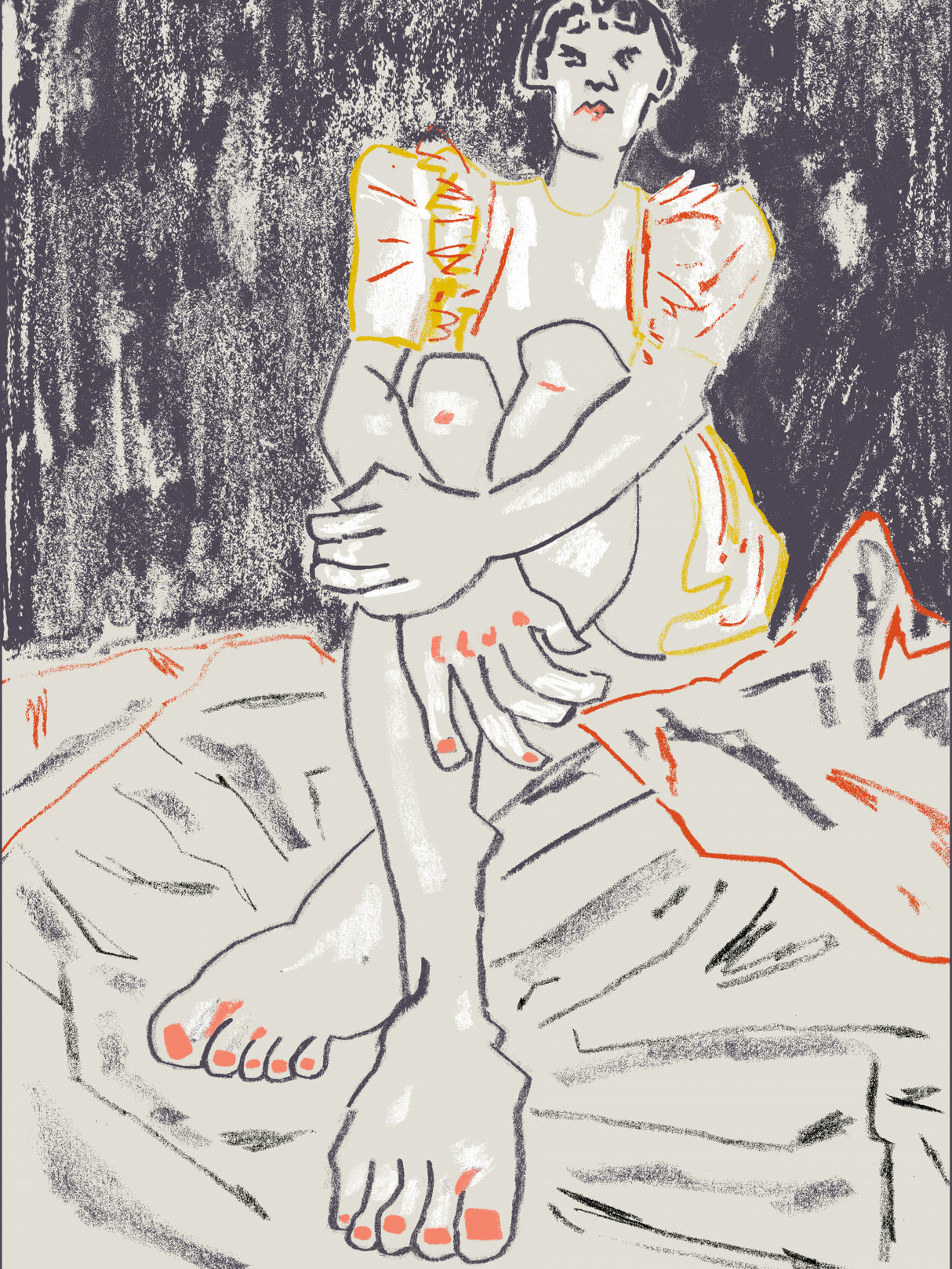 The Girl In The Yellow Dress Dark Poster och Canvastavla