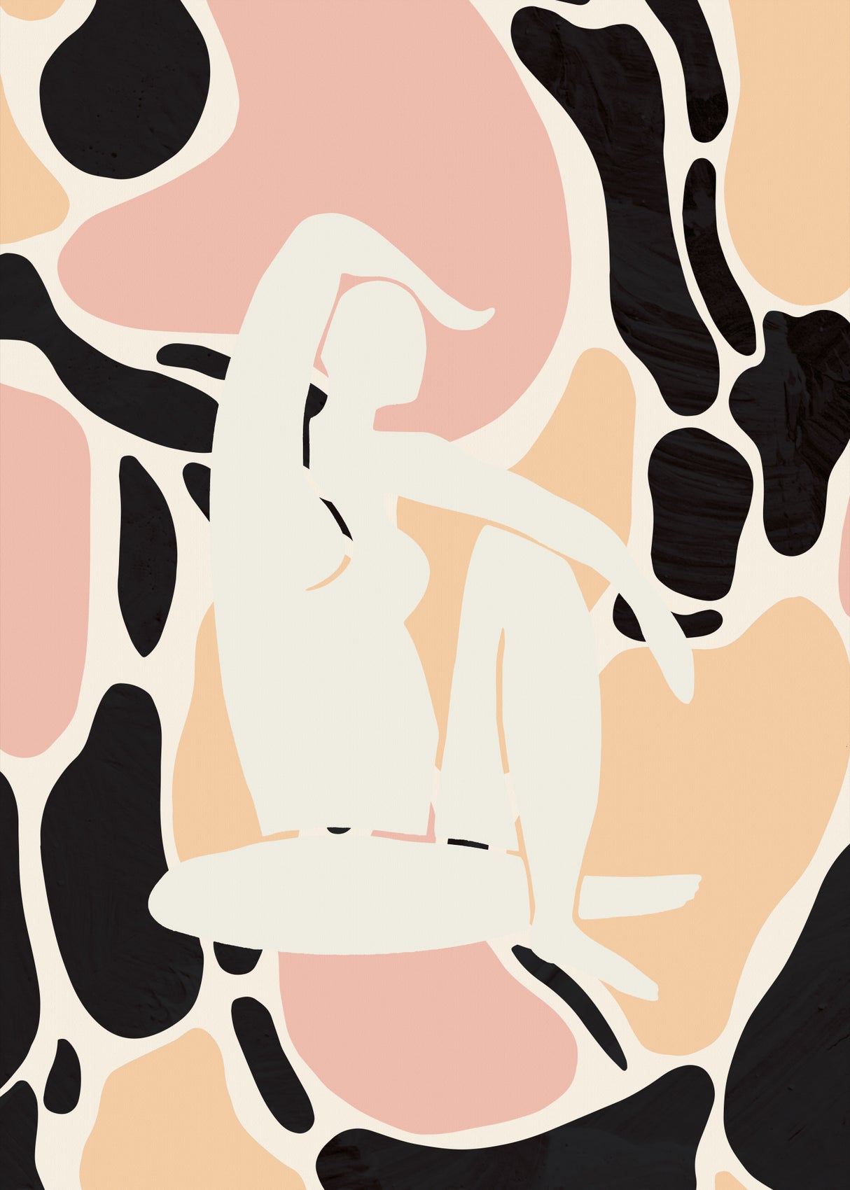 Abstract Woman Pictufy Studio Peach Poster Poster och Canvastavla