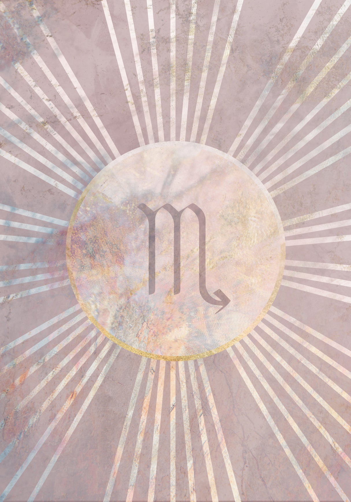 Scorpio Boho Star Sign Sun Poster och Canvastavla