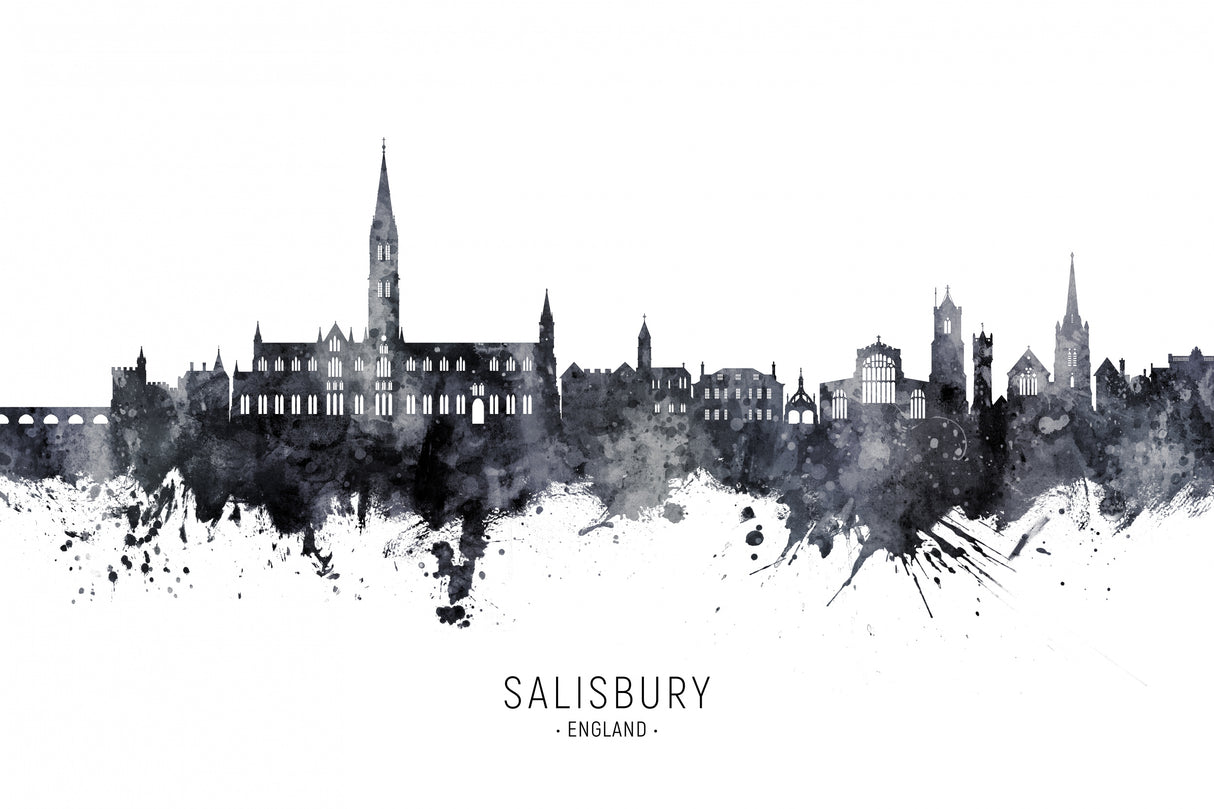 Salisbury England Skyline Poster och Canvastavla