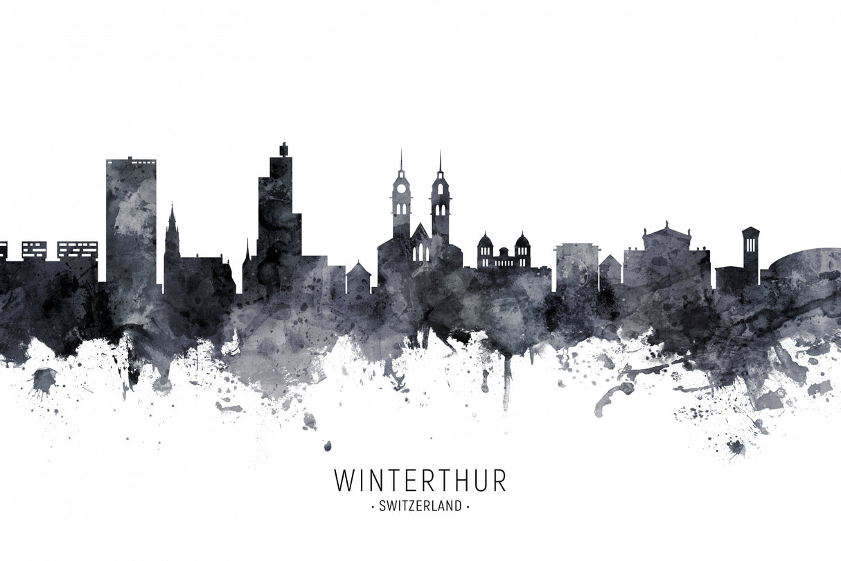 Winterthur Switzerland Skyline Poster och Canvastavla