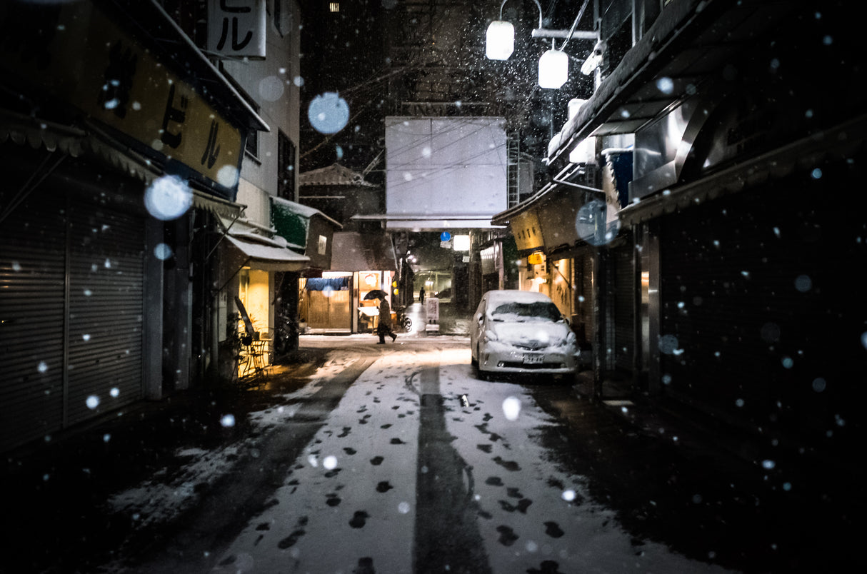 Snowy Town Poster och Canvastavla
