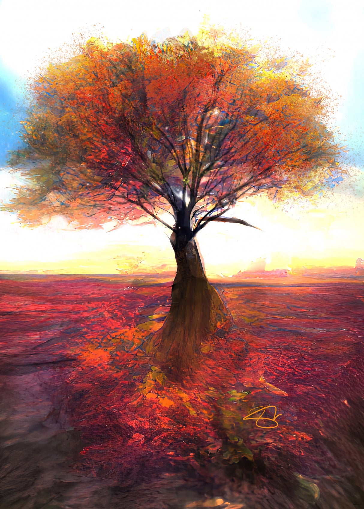 Tree in Autumn Poster och Canvastavla