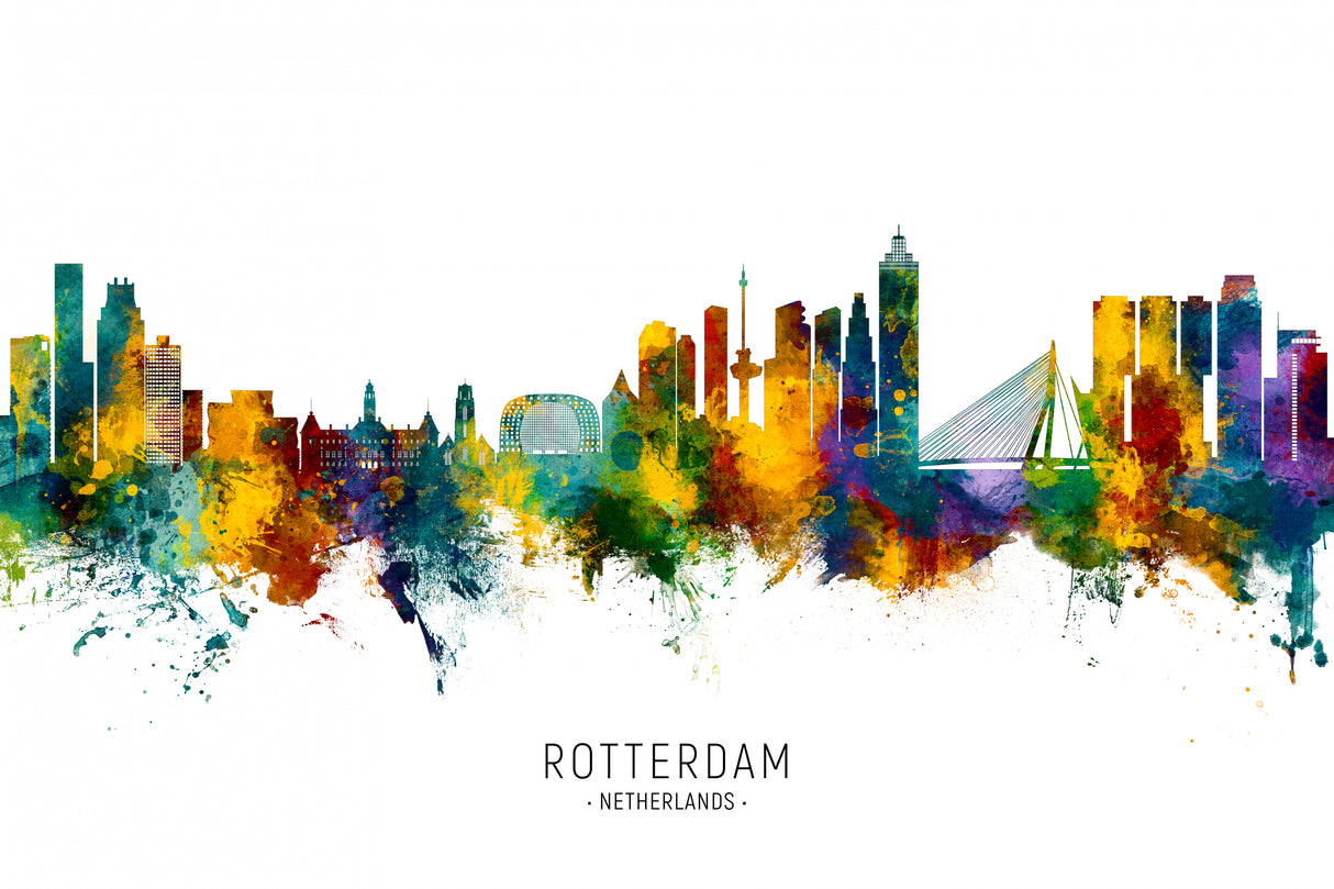 Rotterdam The Netherlands Skyline Poster och Canvastavla