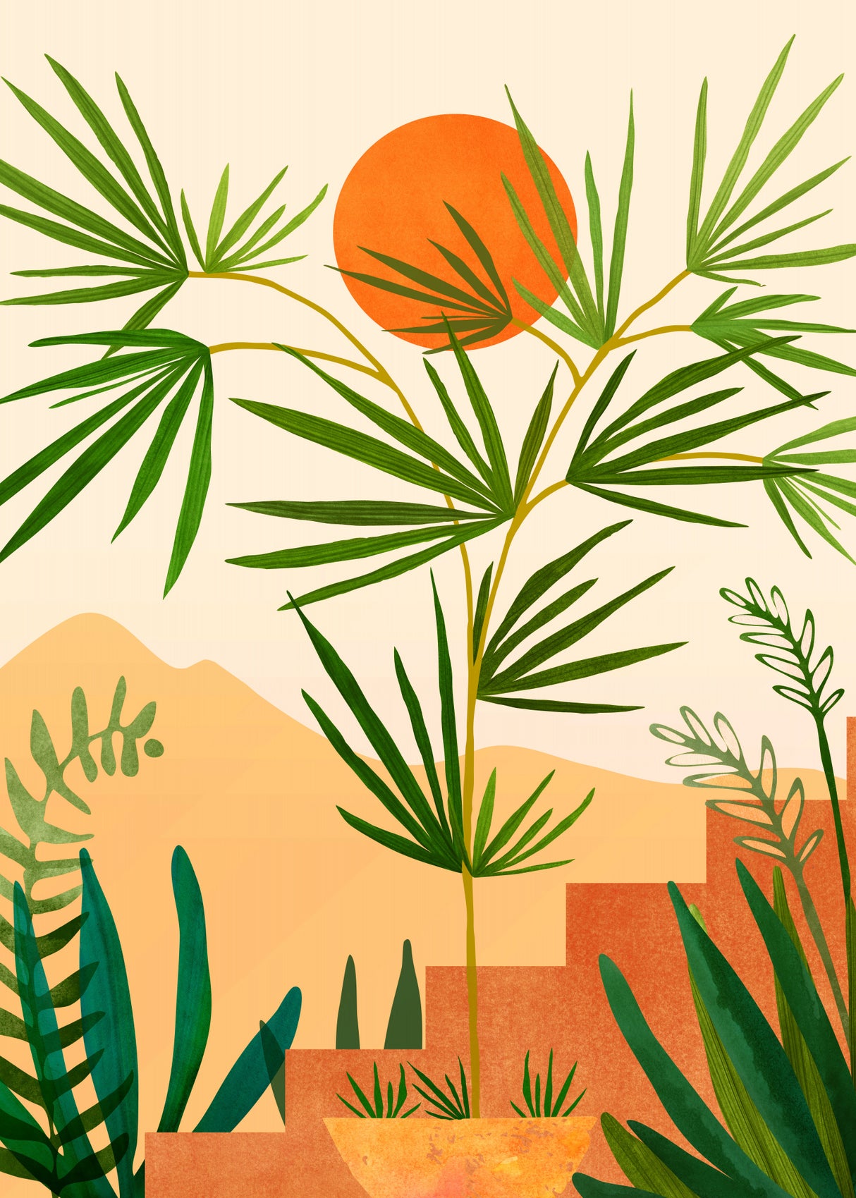 Harvest Moon Landscape Poster och Canvastavla