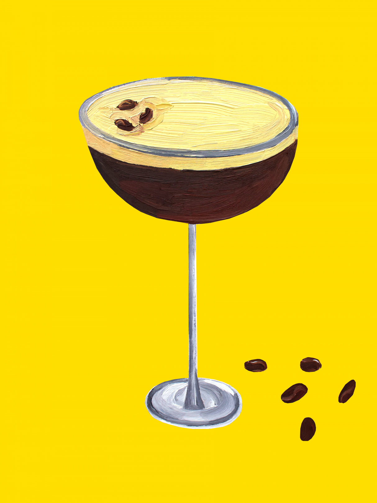 Espresso Martini Buttercup Yellow Poster och Canvastavla
