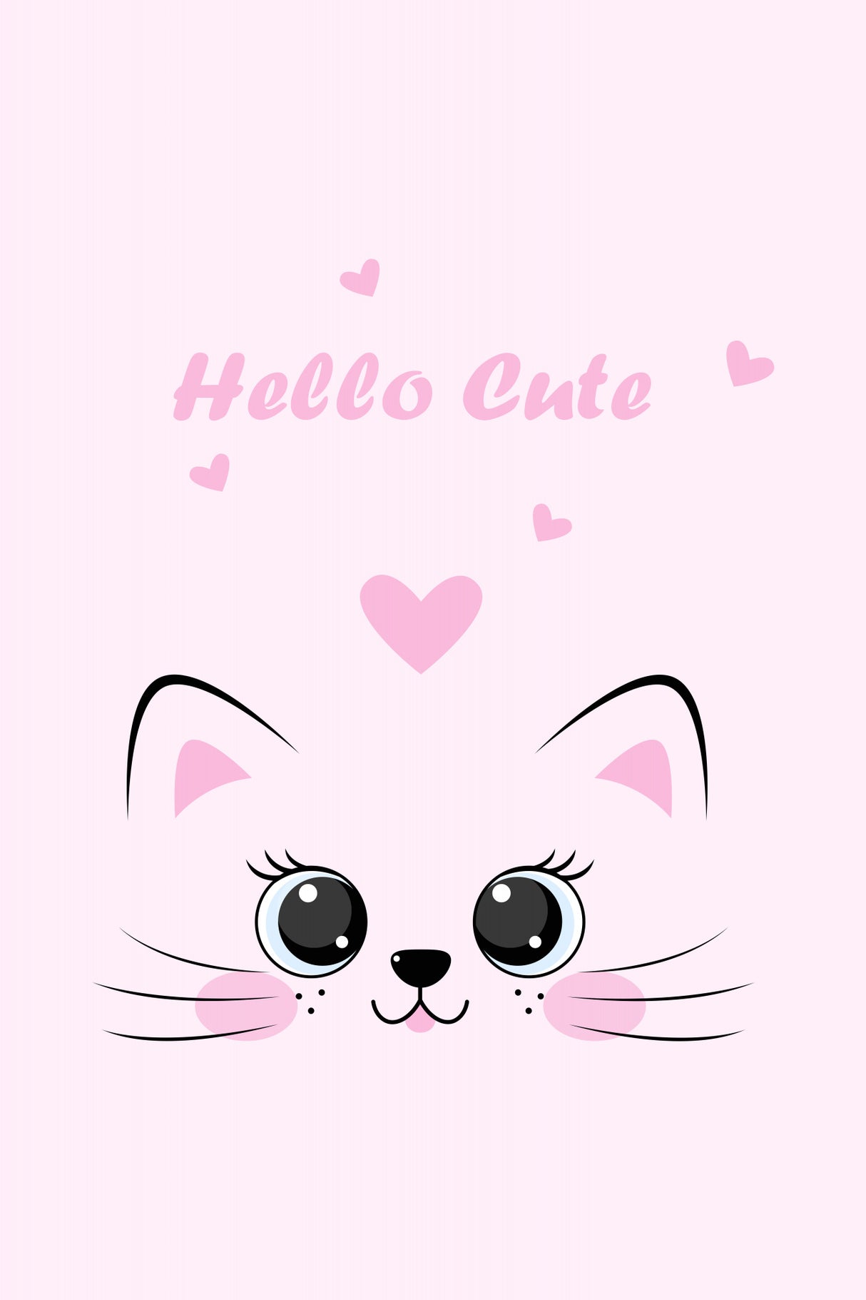 Pink Cat Poster och Canvastavla