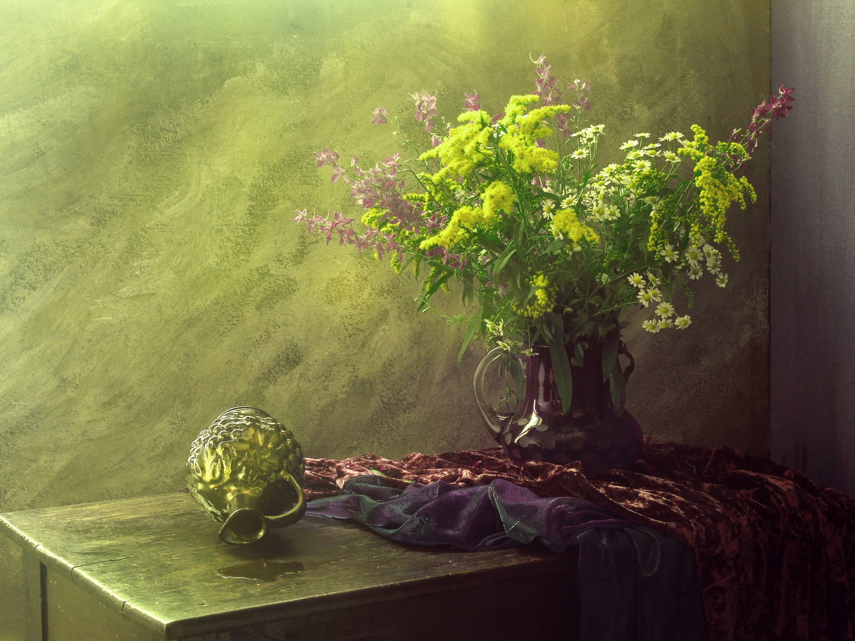 Still life with amber Flowers Poster och Canvastavla