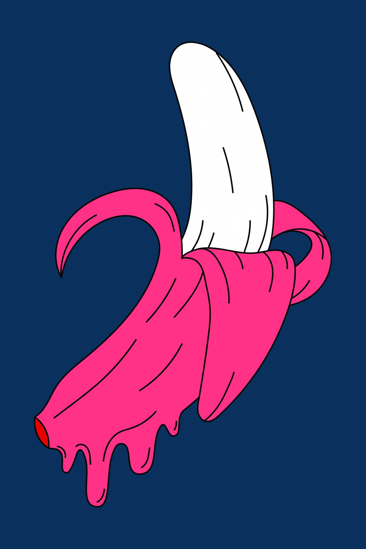 Melting Banana Poster och Canvastavla