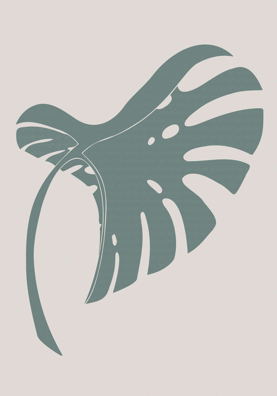 Monstera Bent Green Poster och Canvastavla