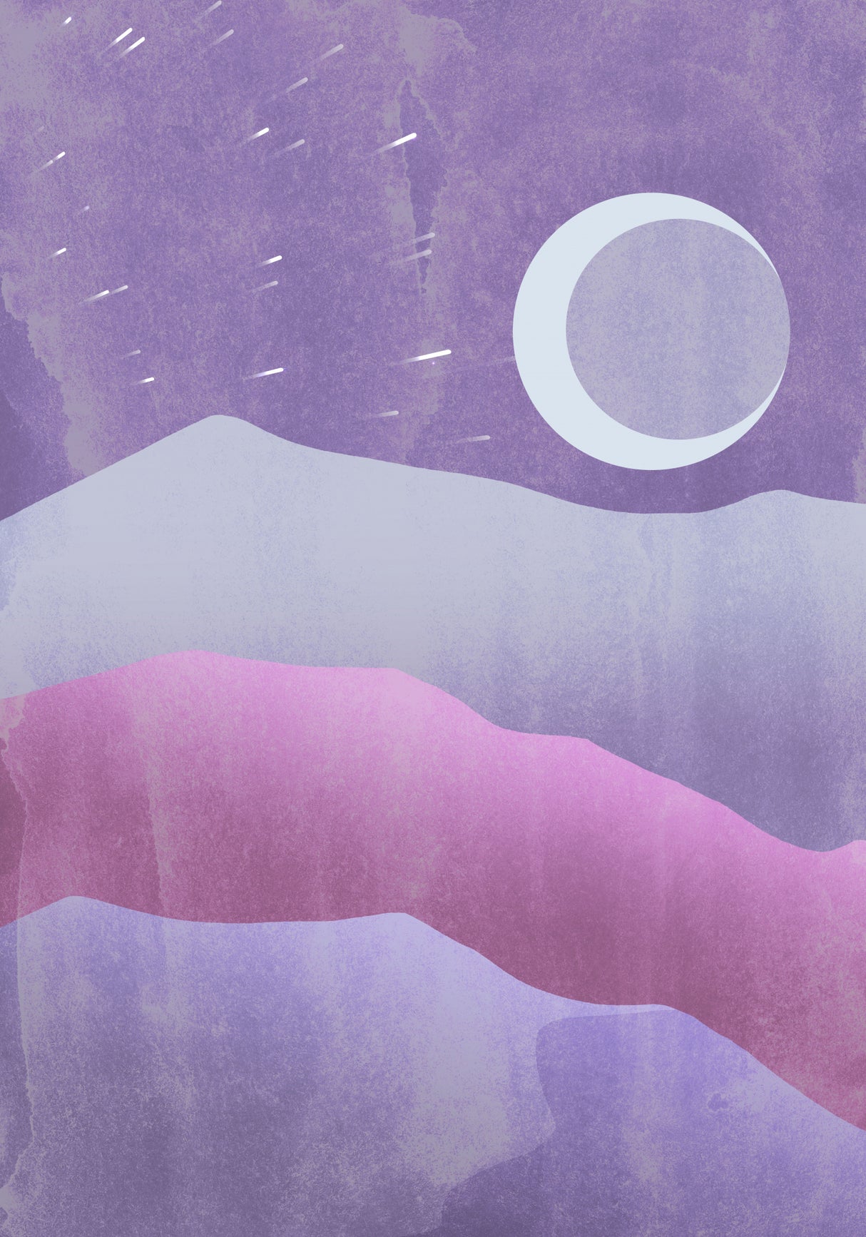 Purple Moon Poster och Canvastavla