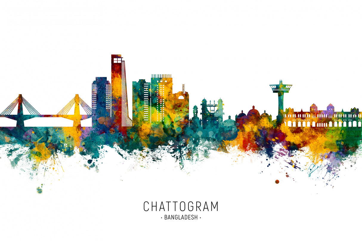 Chattogram Bangladesh Skyline Poster och Canvastavla