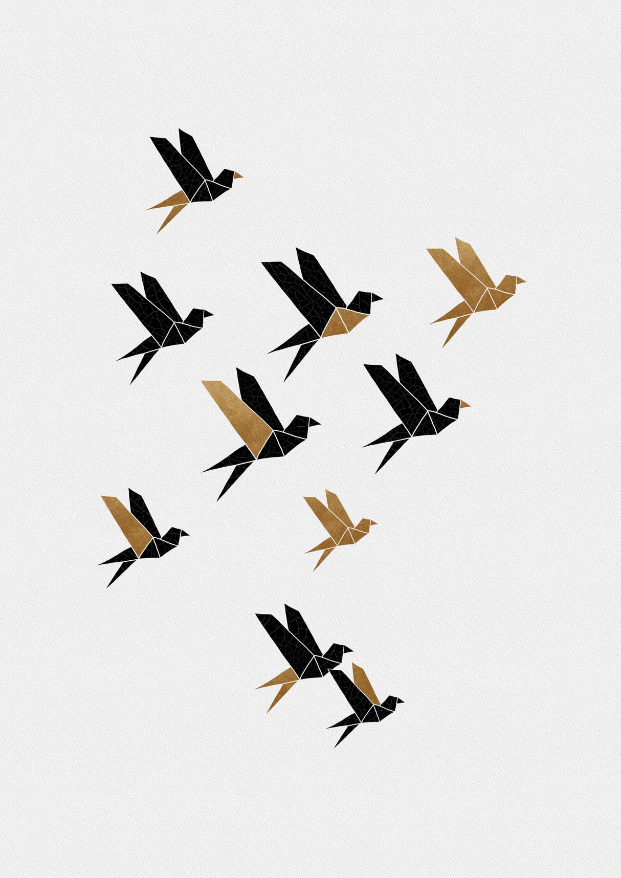 Origami Birds Collage II Poster och Canvastavla