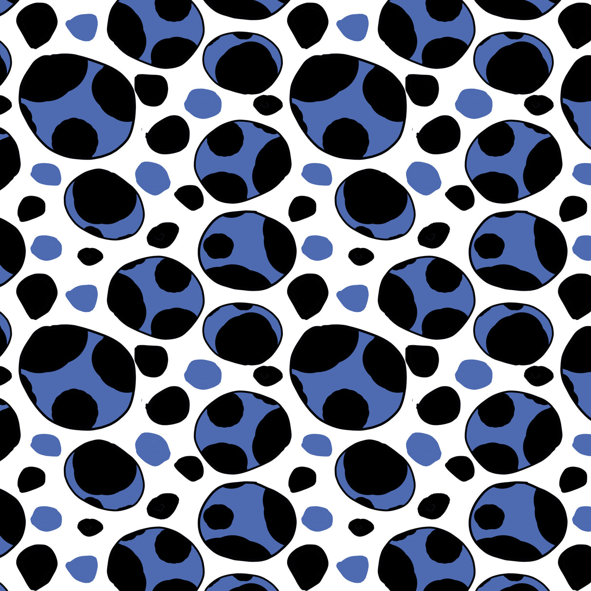 Spotty Retro Navy Blue Poster och Canvastavla