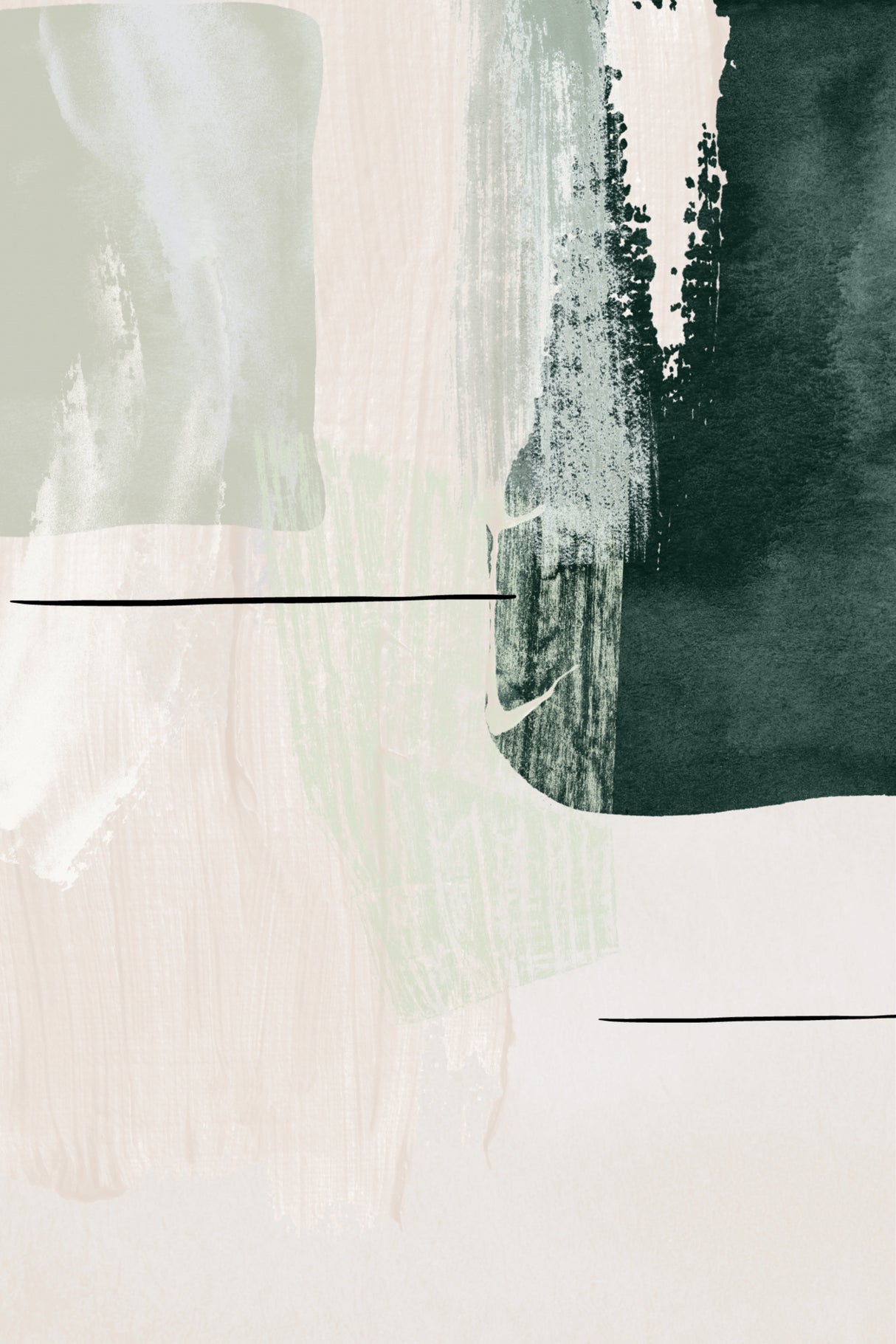 Abstract Shapes in Green-2 Poster och Canvastavla