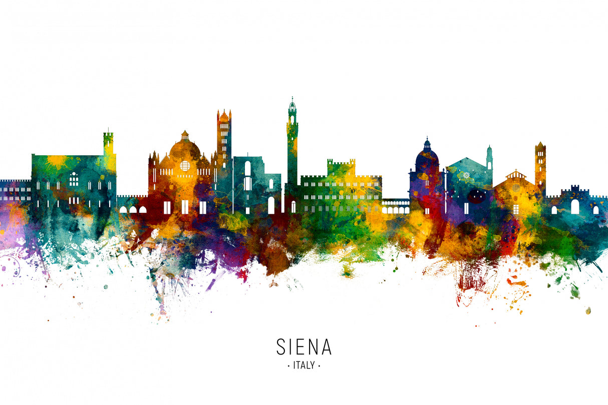 Siena Italy Skyline Poster och Canvastavla