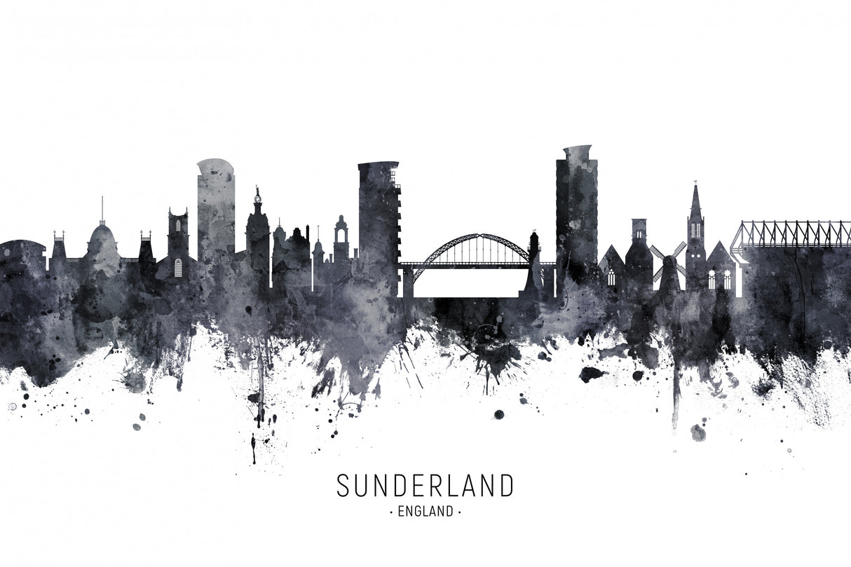 Sunderland England Skyline Poster och Canvastavla