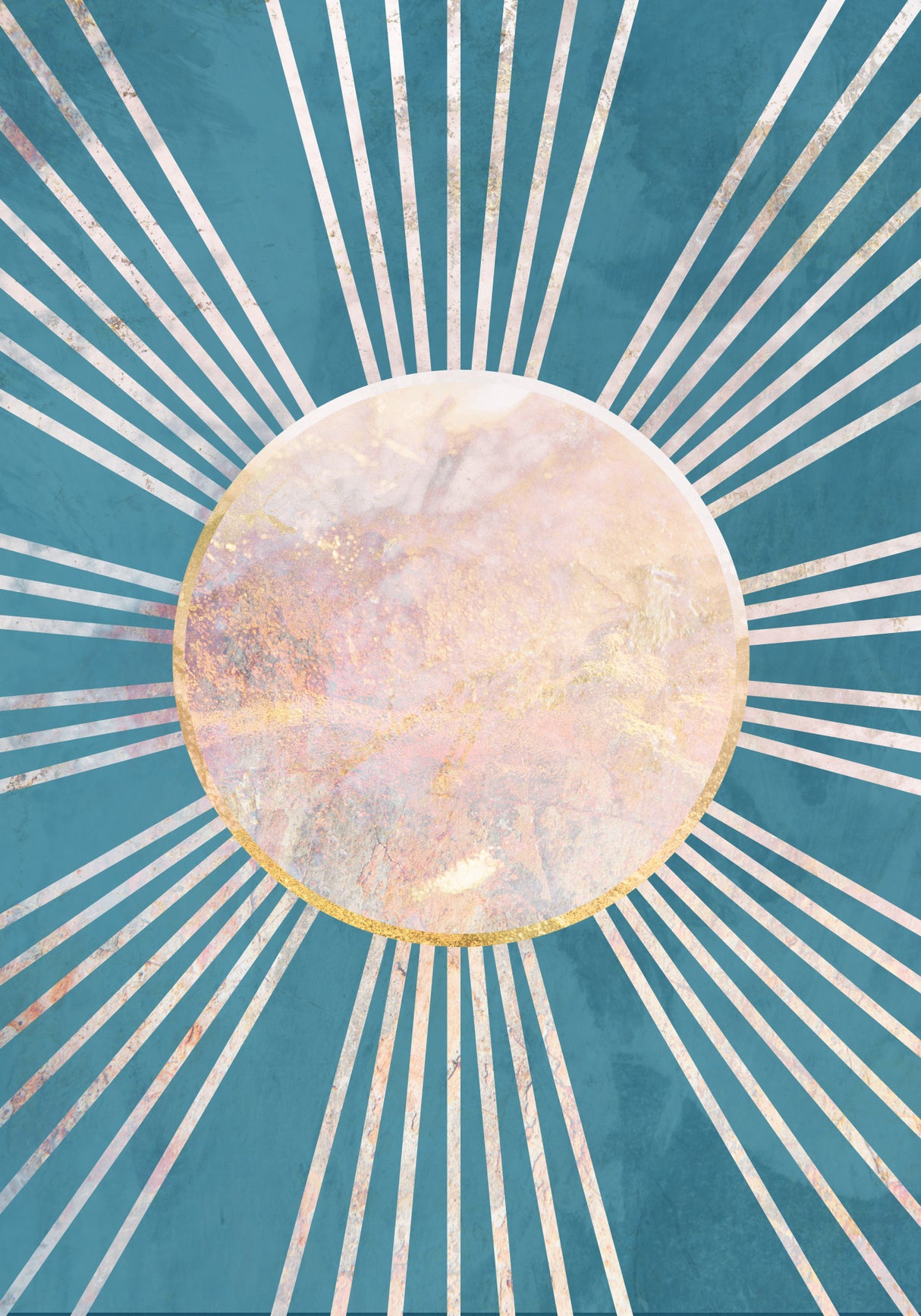 Blue Boho Sunshine Poster och Canvastavla