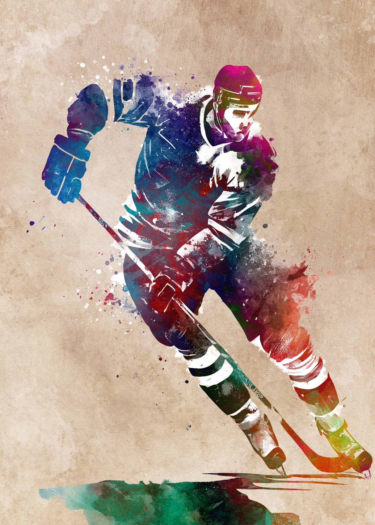 Hockey Sport Art 5 Poster och Canvastavla
