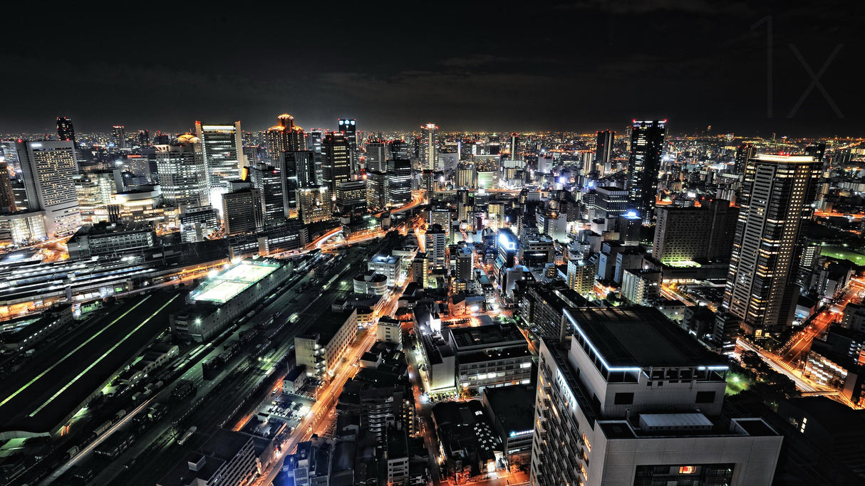 Osaka night view Poster och Canvastavla