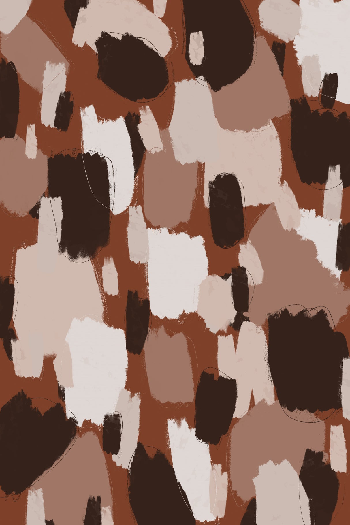 Thick Brown Strokes Poster och Canvastavla