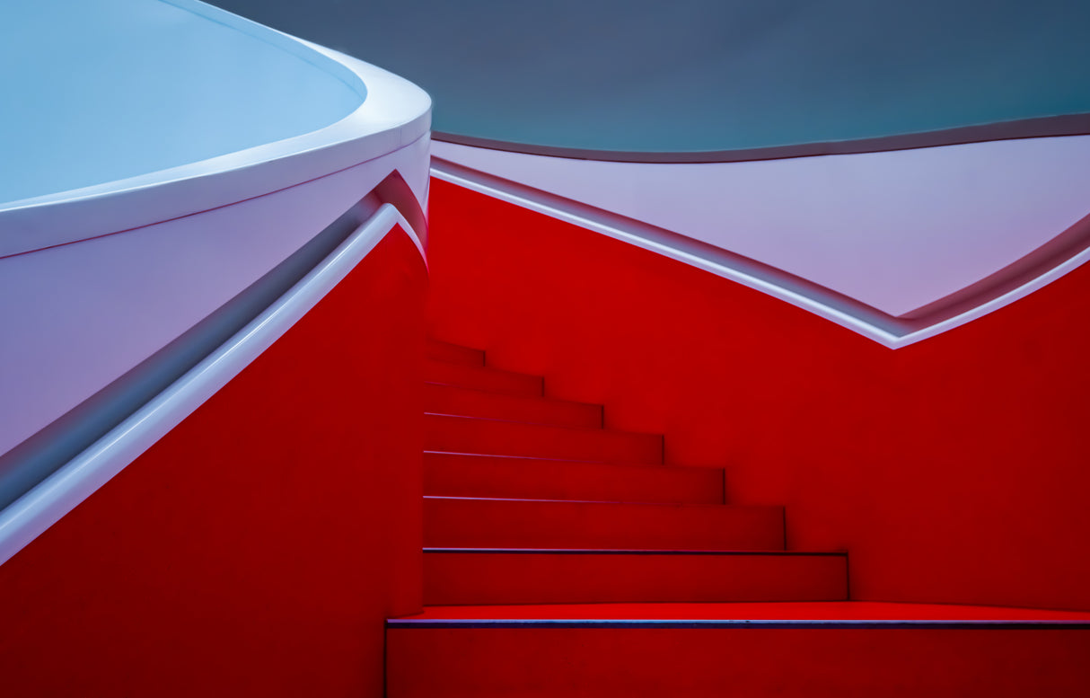Red Staircase 2 Poster och Canvastavla