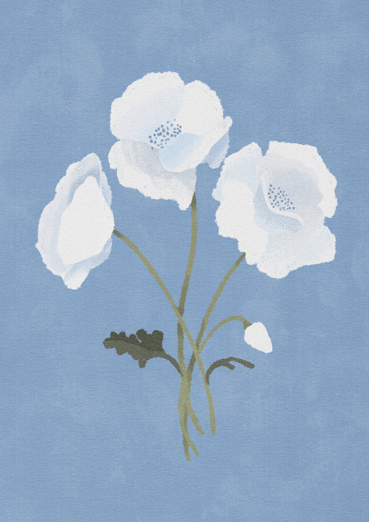 White On Blue Poster och Canvastavla