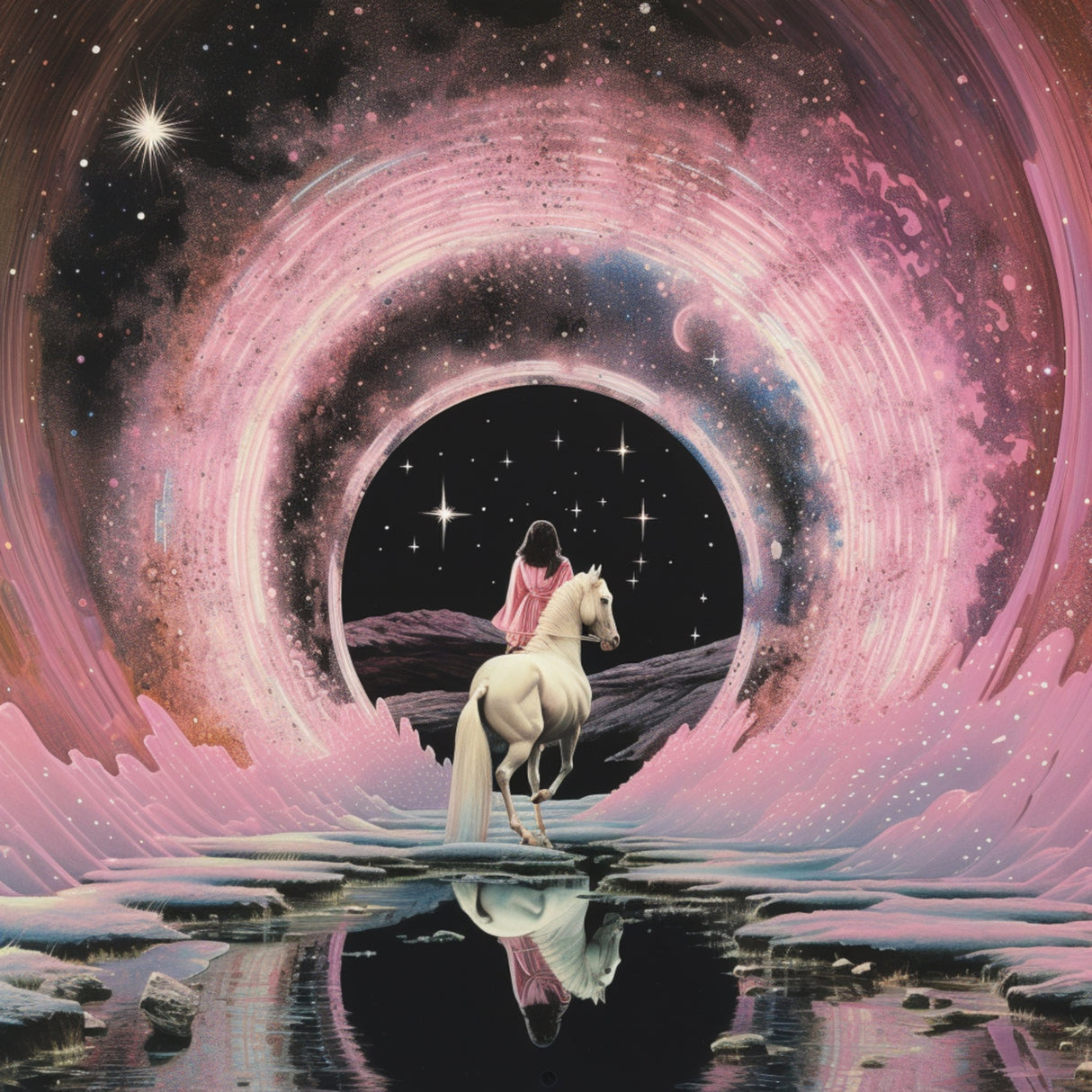 Portal Through Time Collage Art Poster och Canvastavla