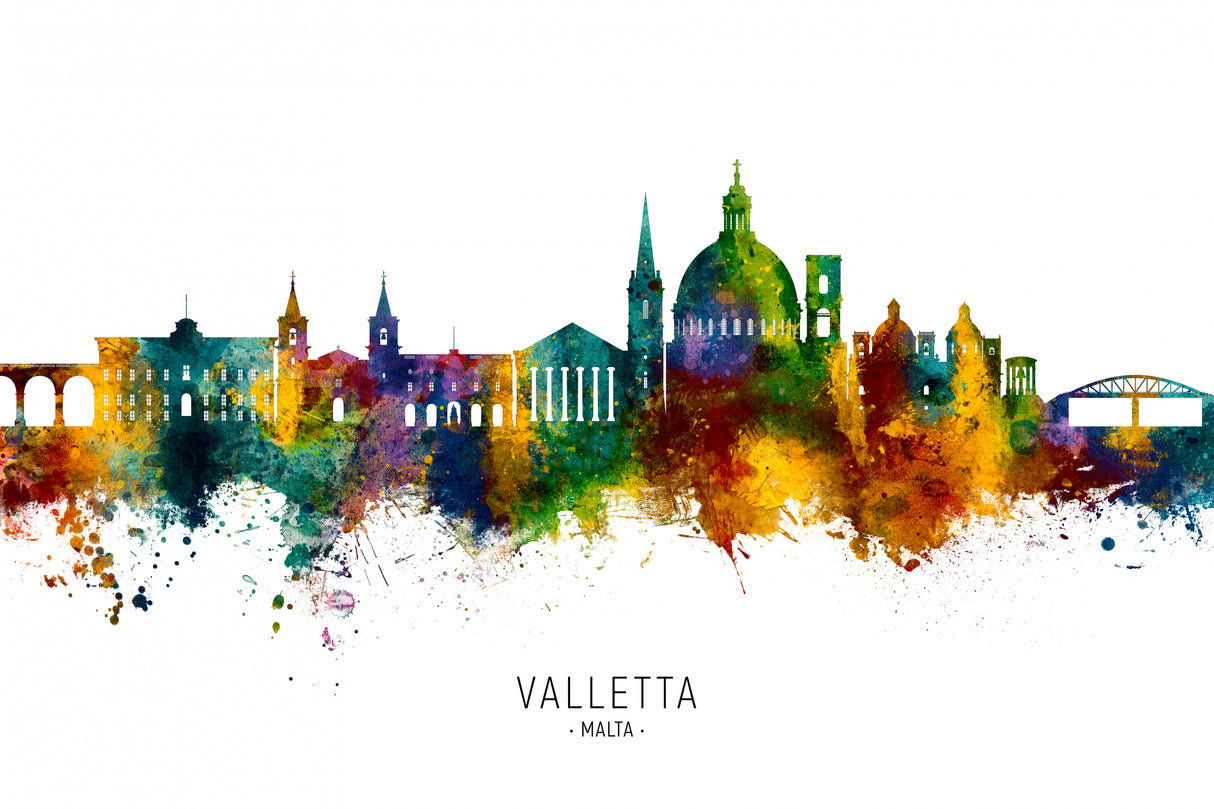 Valletta Malta Skyline Poster och Canvastavla