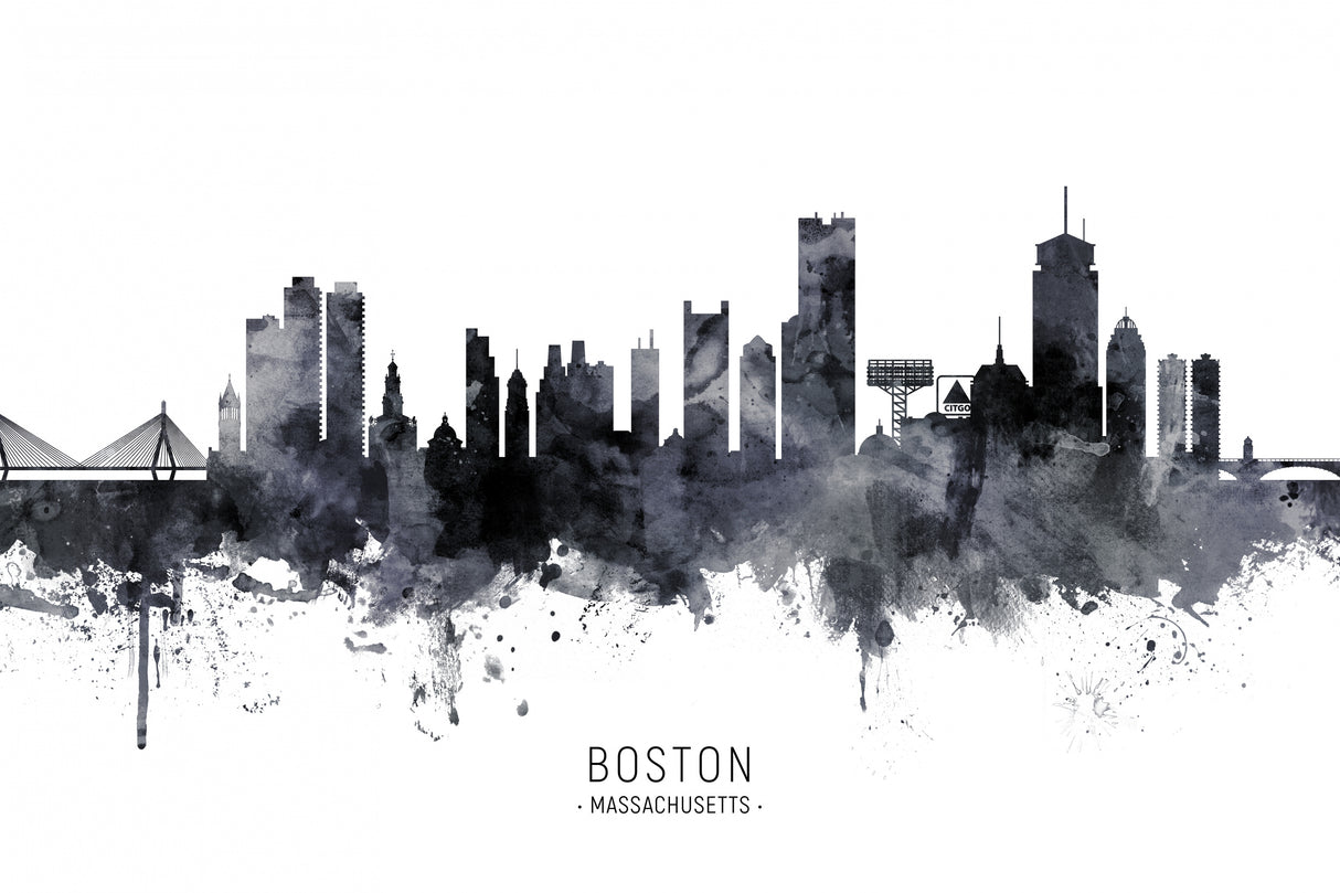 Boston Massachusetts Skyline Poster och Canvastavla