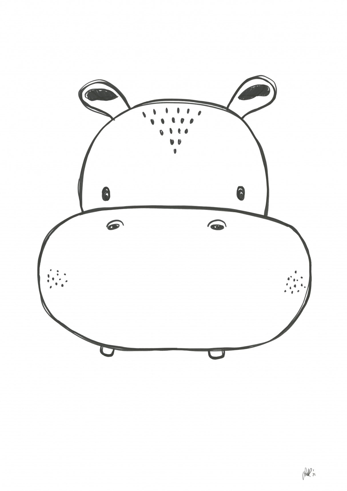 Hippo Poster och Canvastavla