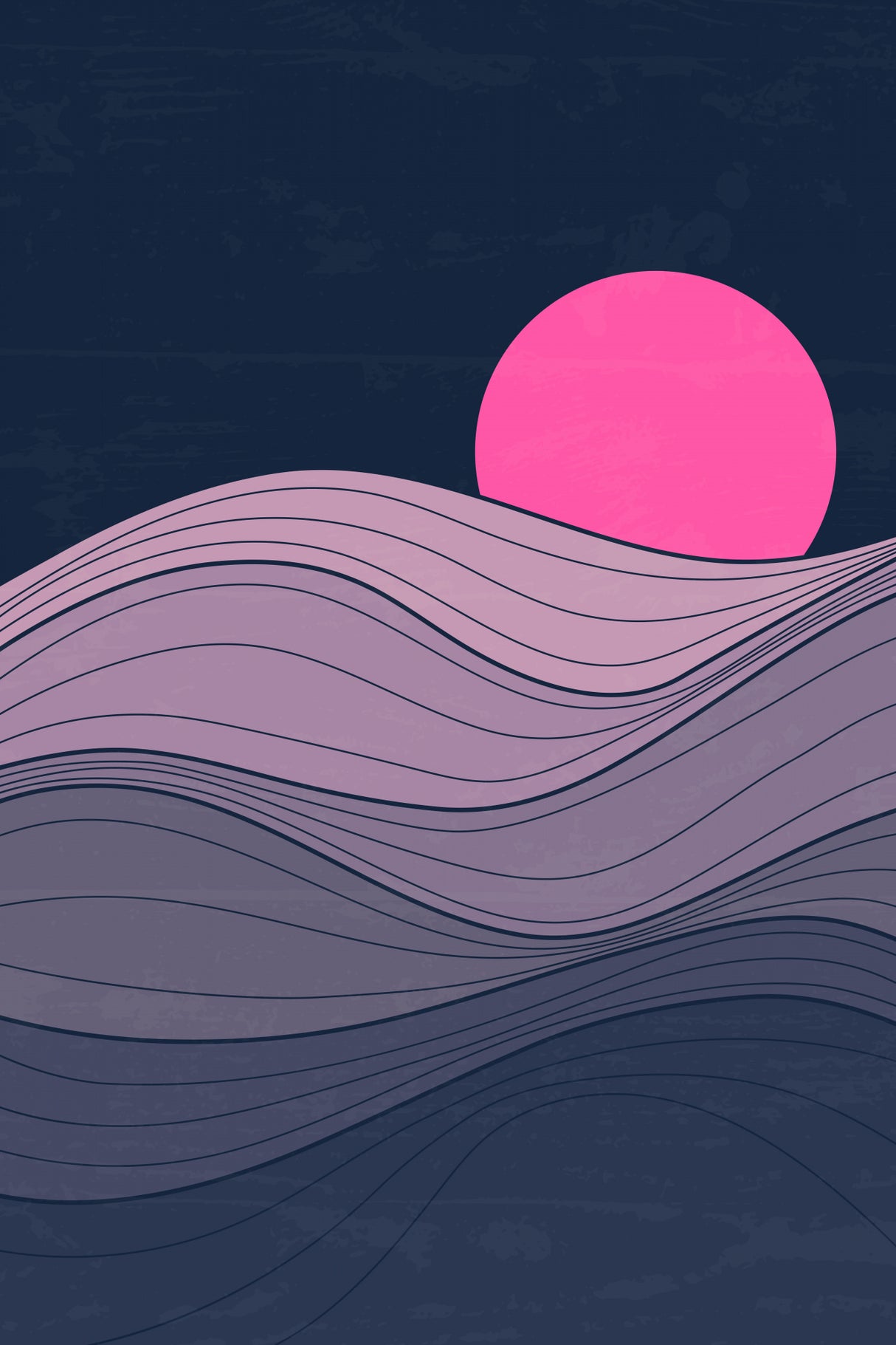 Minimal Pink Sunset #2 Poster och Canvastavla