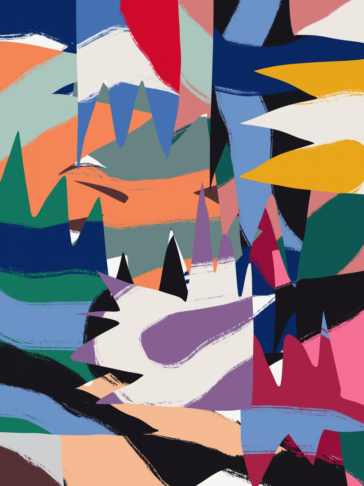 Geometrical Cut Out With Ribbons Poster och Canvastavla