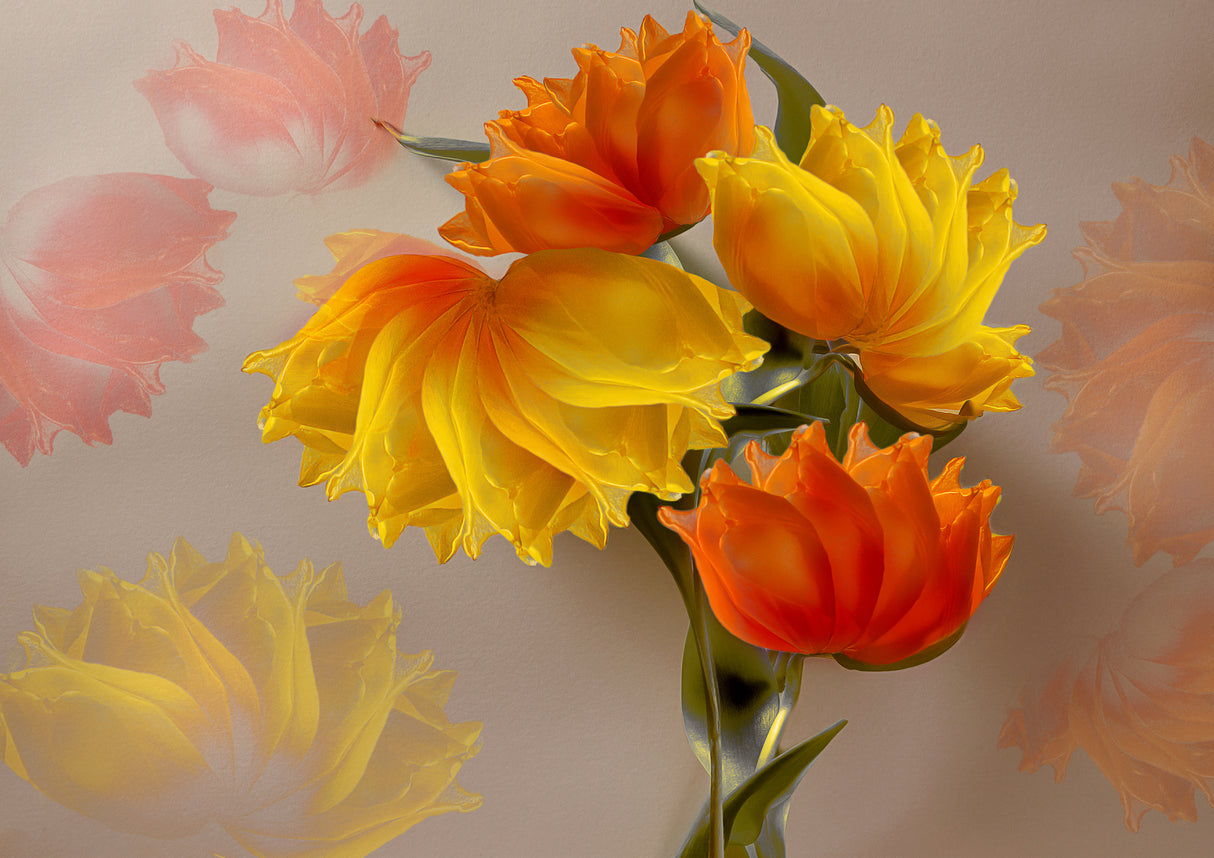 Four tulips Poster och Canvastavla