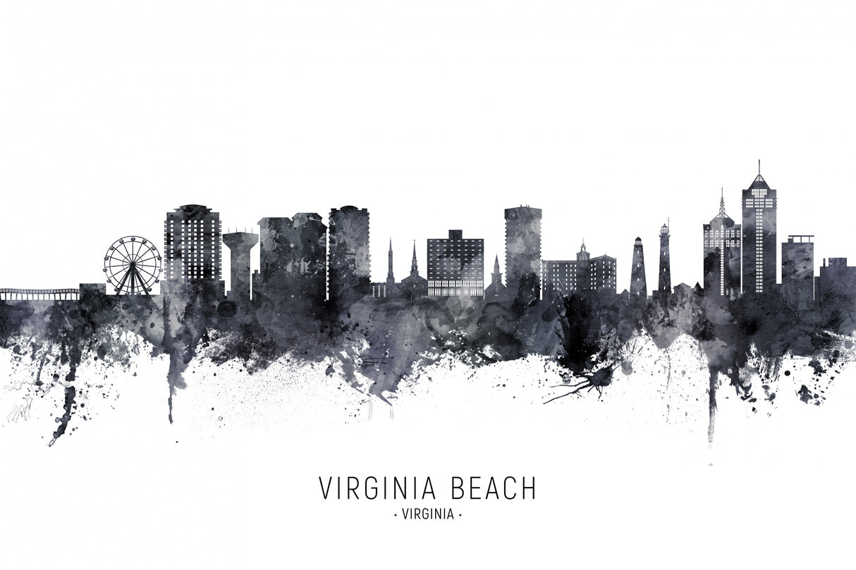 Virginia Beach Virginia Skyline Poster och Canvastavla